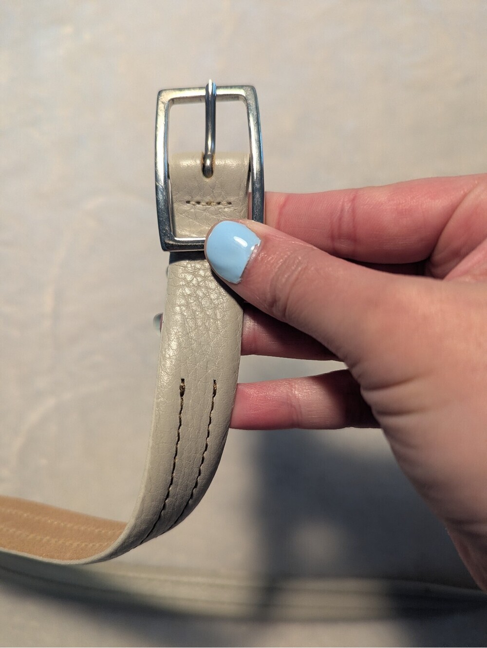 Express Genuine Leather Belt Size S Beige